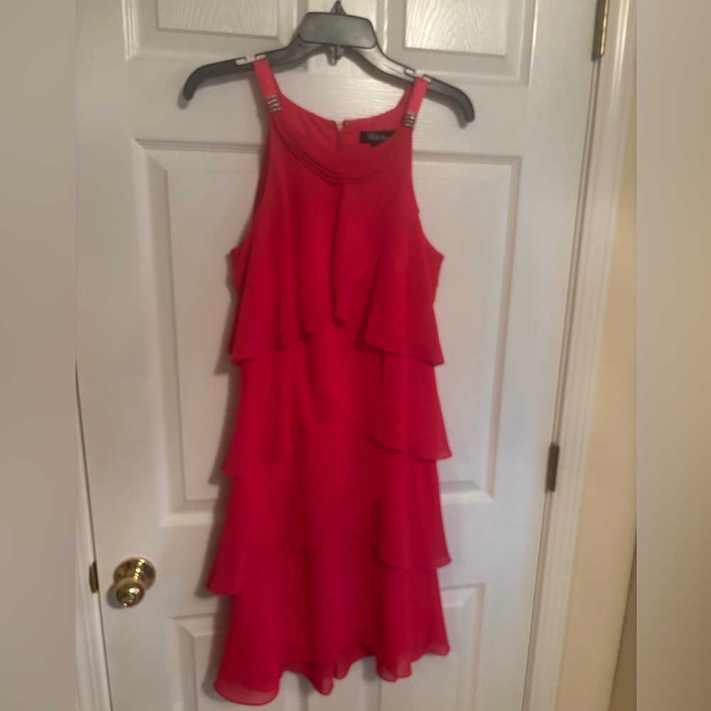 S.L.fashions pink dress in size 12.